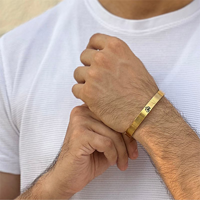 Buy Timeless Titan Men's Diamond Bracelet 18 KT yellow gold (27.6 gm). |  Online By Giriraj Jewellers